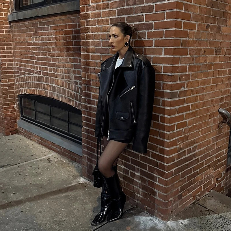 MALVINA – Giacca in Pelle Strutturata