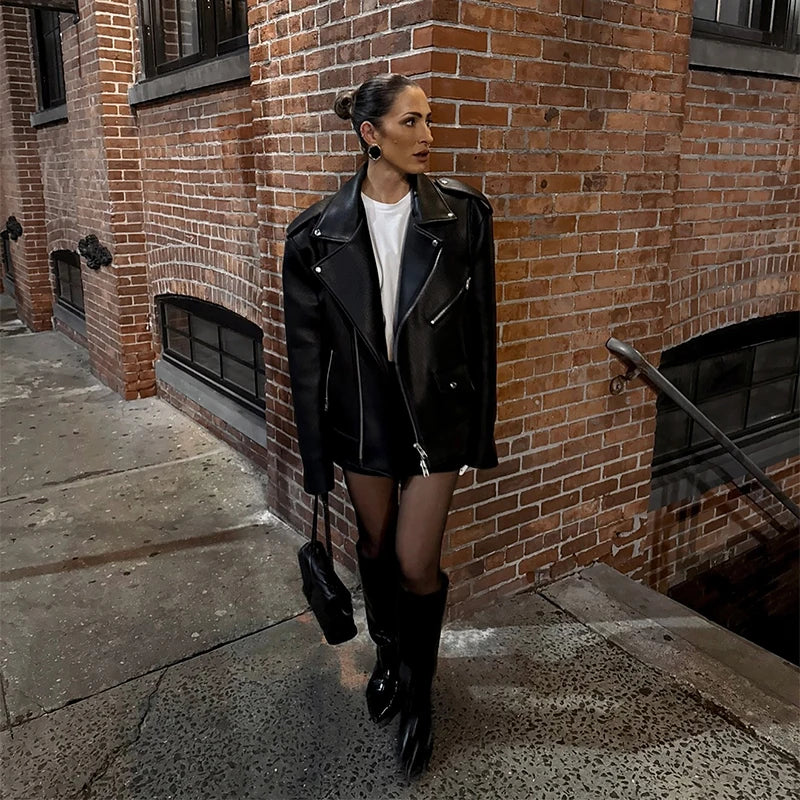 MALVINA – Giacca in Pelle Strutturata