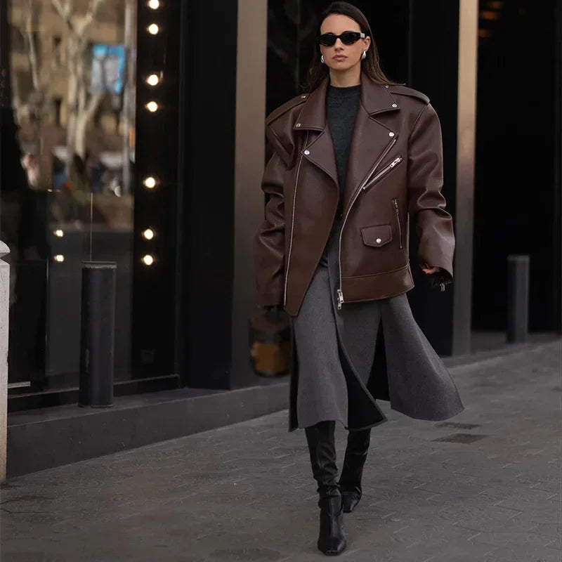 MALVINA – Giacca in Pelle Strutturata