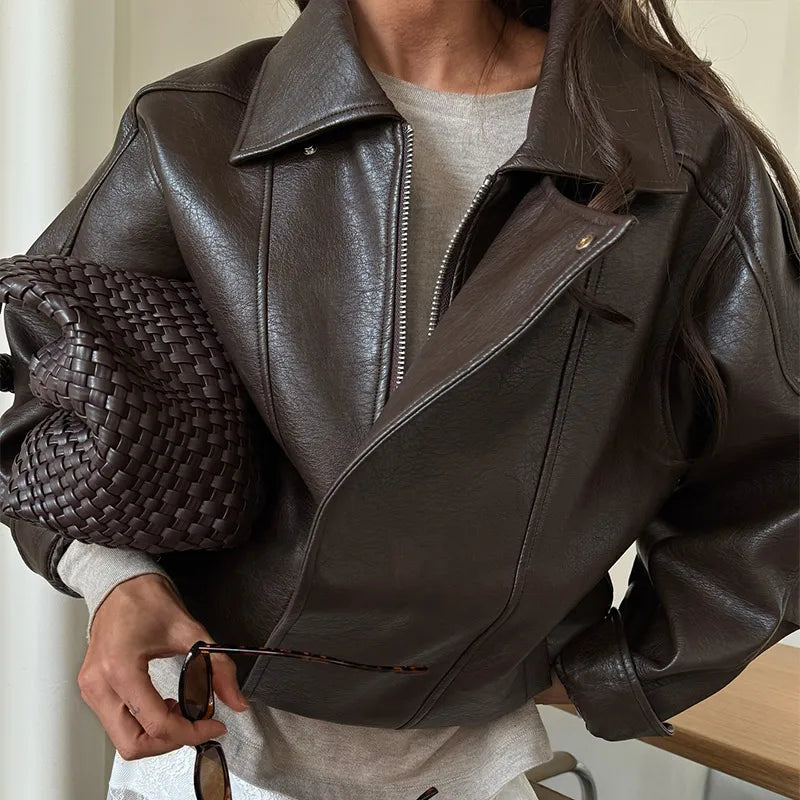 TERRA BRUNA – Giacca in Pelle Morbida