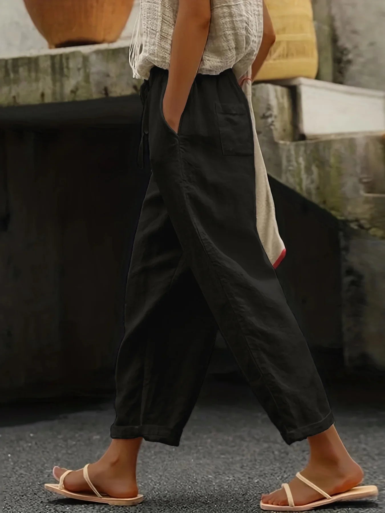 Vèla | Pantaloni in lino naturale